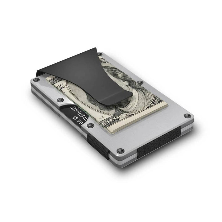 GRID Wallet - Grid Wallet // Silver Aluminum: Silver / Aluminum / 3.38"L x 2.12"W x 0.23"H