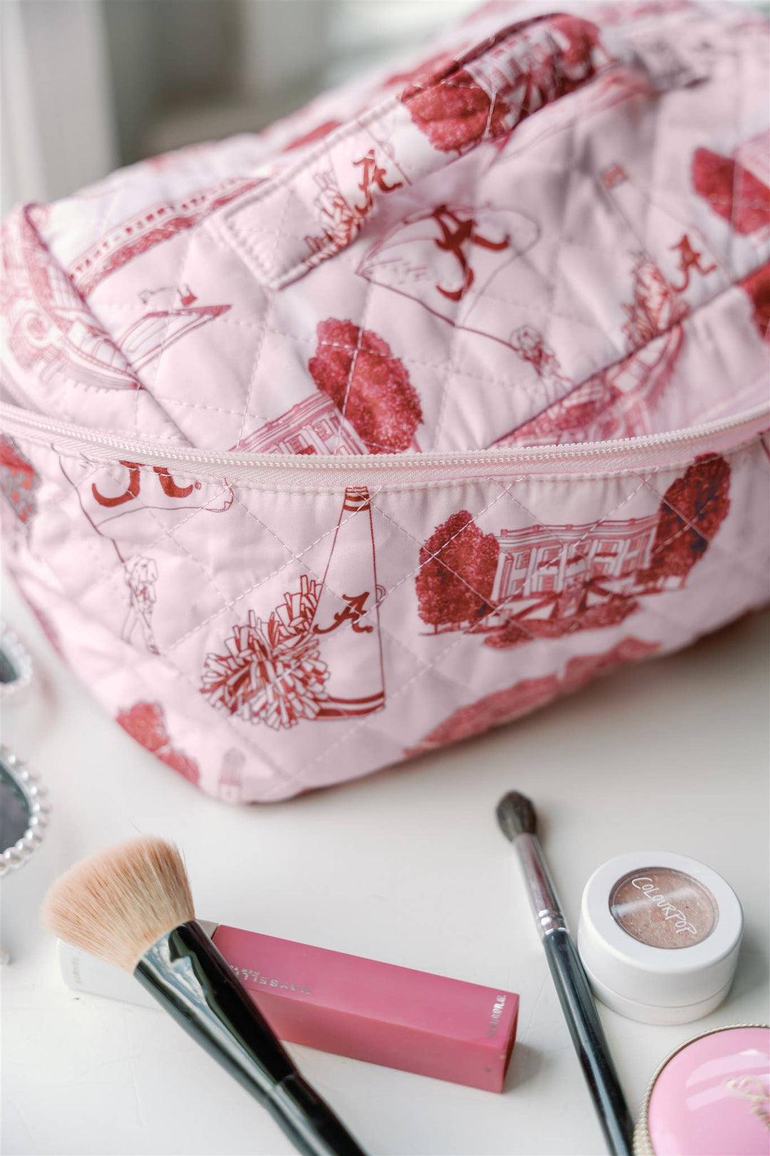 Gracefully Made Art - The University of Alabama Make Up Toiletry Bag, Collegiate