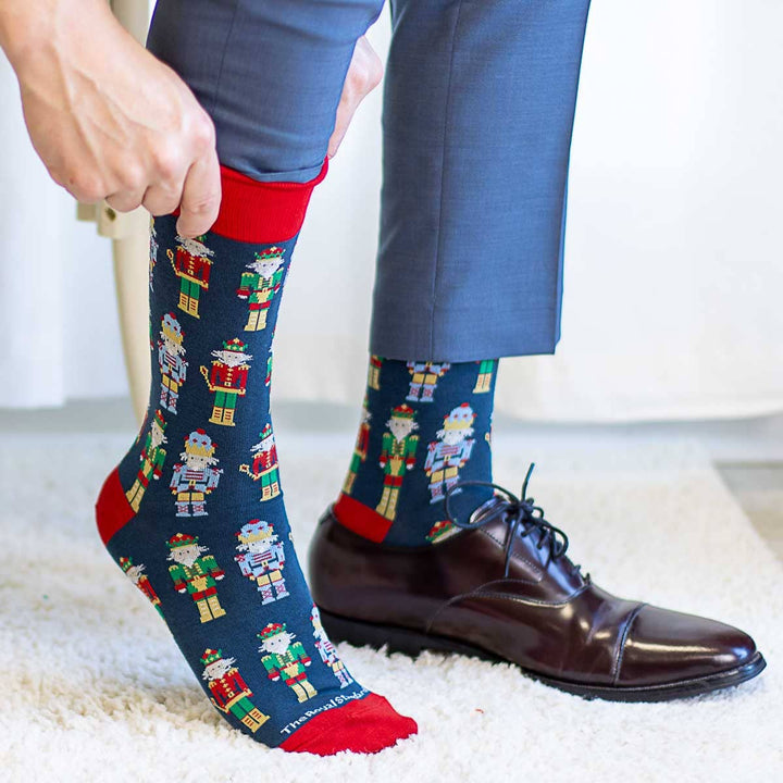 The Royal Standard - Men's Nutcracker March Socks   Navy/Red   One Size