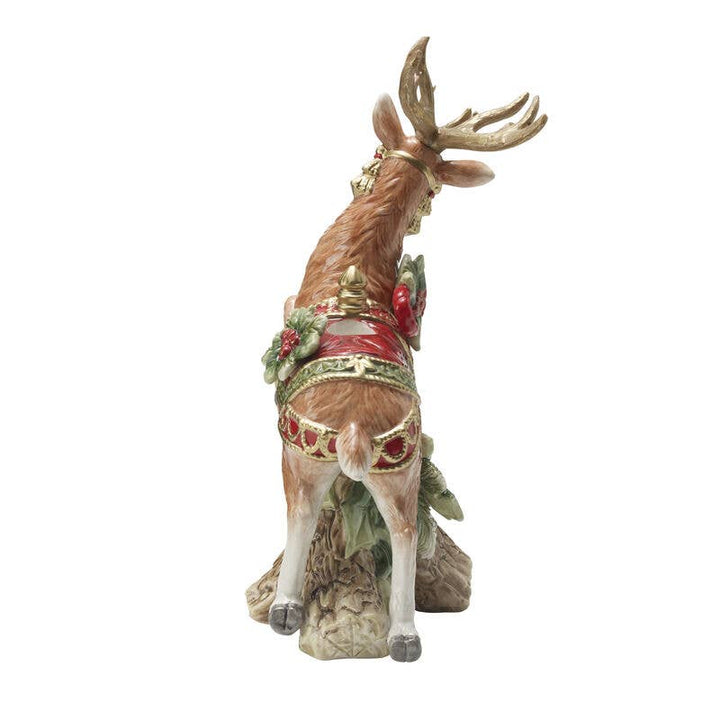 Fitz and Floyd® Mikasa® Pfaltzgraff® - Fitz & Floyd Holiday Hme Red Deer CndleHold Gift Box Pkg: Earthenware / Holiday