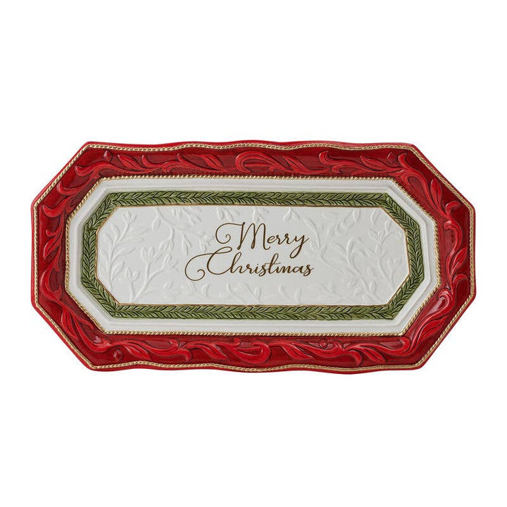 Fitz and Floyd® Mikasa® Pfaltzgraff® - Fitz & Floyd Telluride Bread Tray 17.5In Gift Box Pkg: Red / No / Earthenware
