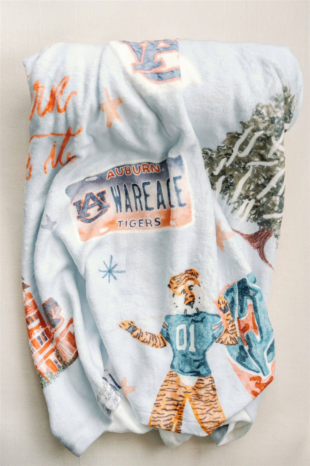 Gracefully Made Art - Auburn University Flannel Fleece Blanket
