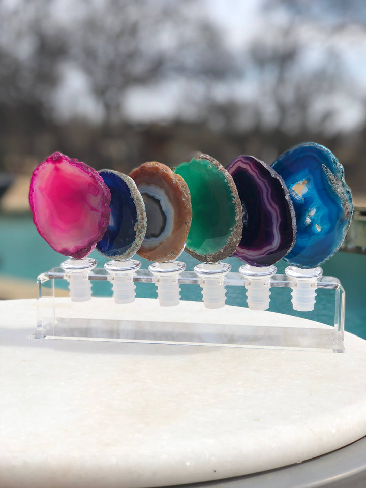 TAYLOR GRAY - Agate Wine Stoppers | shoptaylorgray: Pink