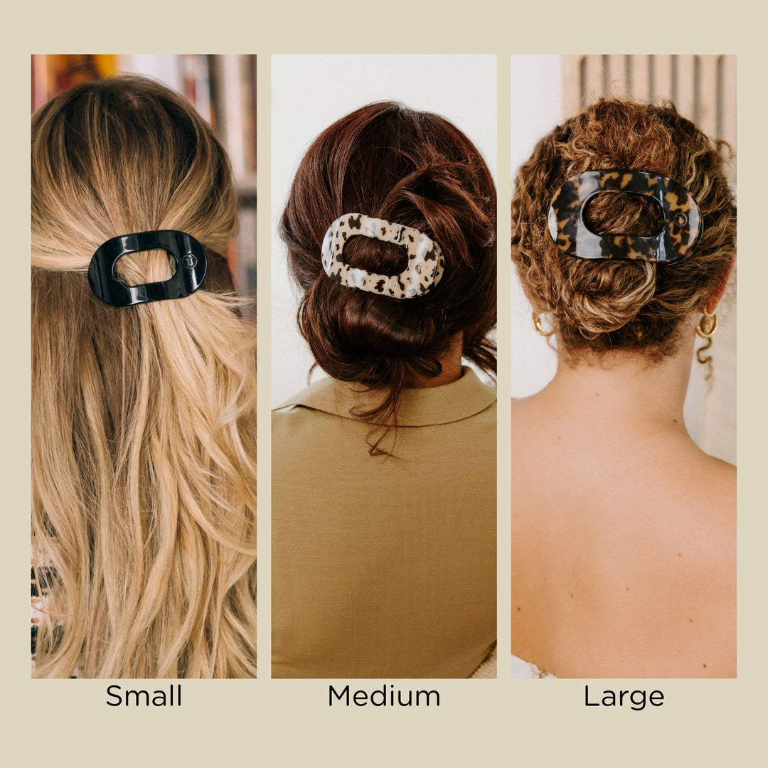TELETIES - Round Flat Hair Clip | Small | Tortoise