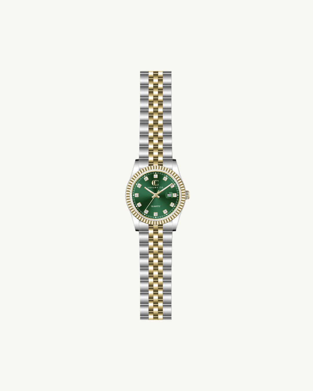 C&C LUXURY CO. - 31MM CLASSIC WATCH: TWO TONE & MOTHER OF PEARL
