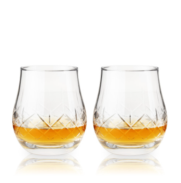 Viski - Admiral™ Crystal Heavyweight Bourbon Glasses - Set of 2