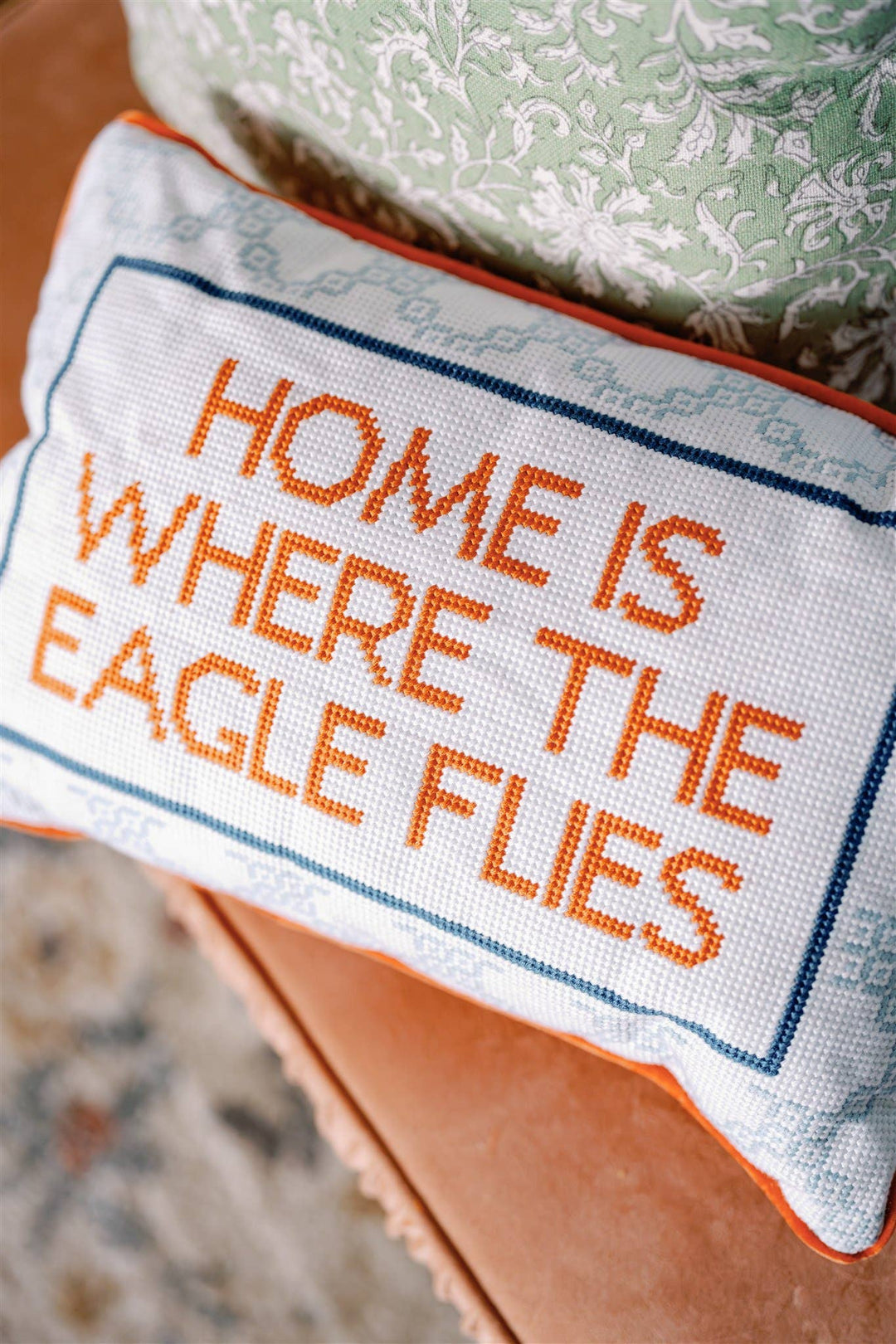 Gracefully Made Art - Eagle Needlepoint Pillow