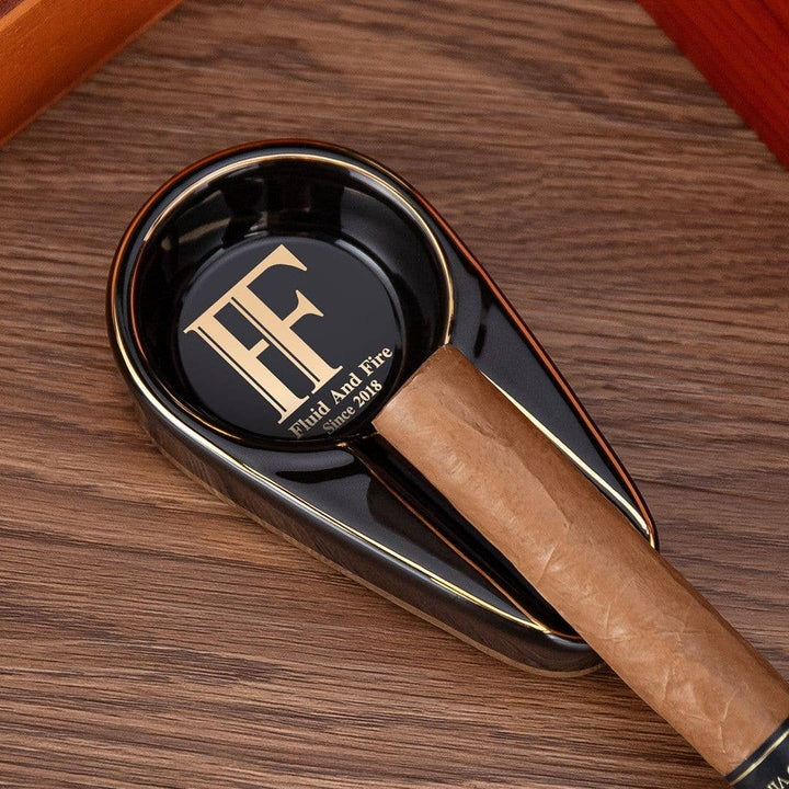 Fluid And Fire - Imperium Minimalist Ceramic Ashtray: Dark Pearl