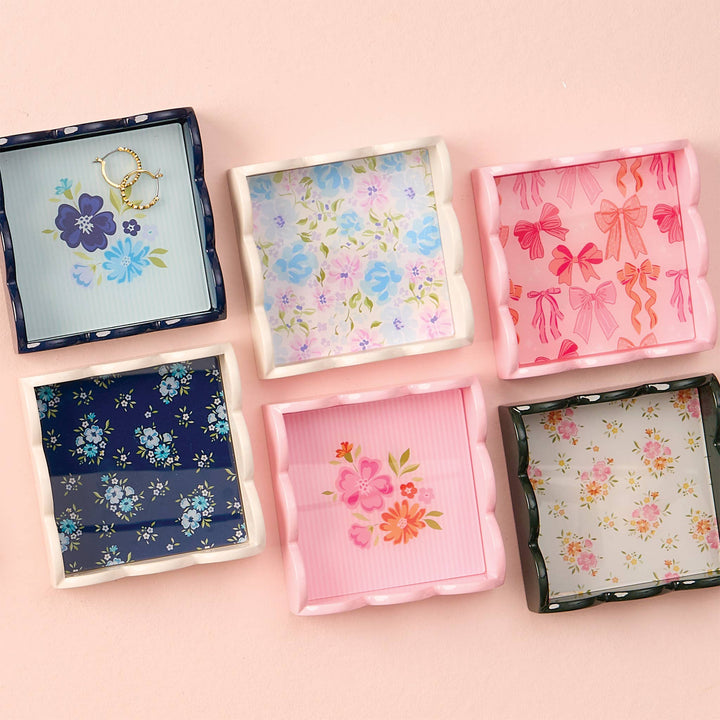 The Darling Effect - Scallop Trinket Tray-Secret Garden Blue