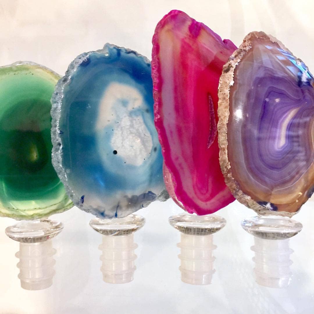 TAYLOR GRAY - Agate Wine Stoppers | shoptaylorgray: Teal