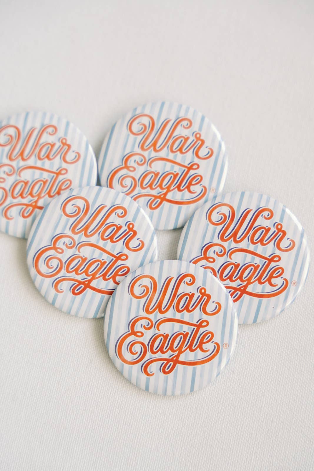 Gracefully Made Art - Auburn Striped "War Eagle" Game Day Button
