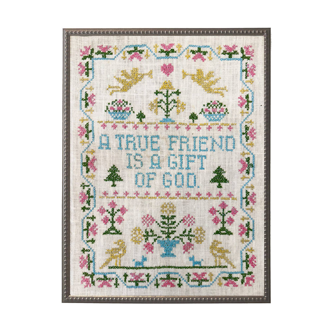 Antique Curiosities Inc - Vintage friend stitching: Gold Shadowbox 2440-65 Zf / 12" X 16"
