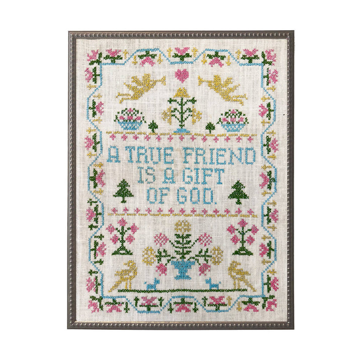 Antique Curiosities Inc - Vintage friend stitching: Gold Shadowbox 2440-65 Zf / 12" X 16"