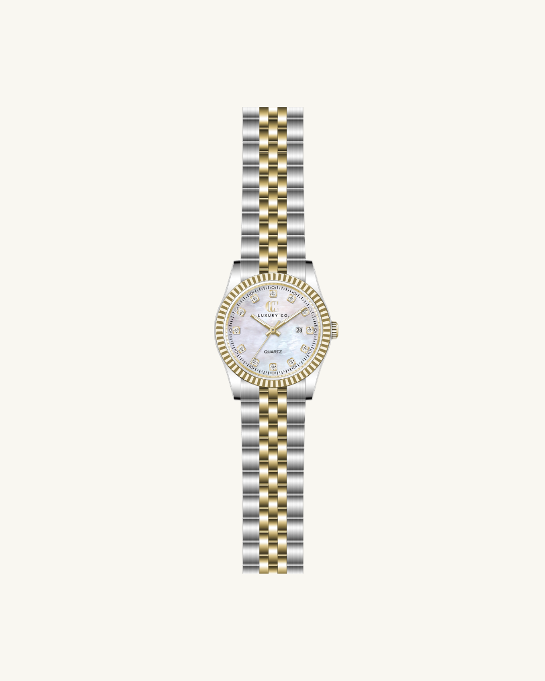 C&C LUXURY CO. - 31MM CLASSIC WATCH: GOLD & BROWN