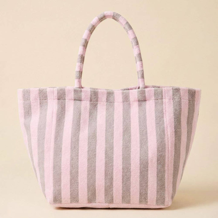 Sensibling Corp. - Striped Terry Tote Bag: Pink&Green