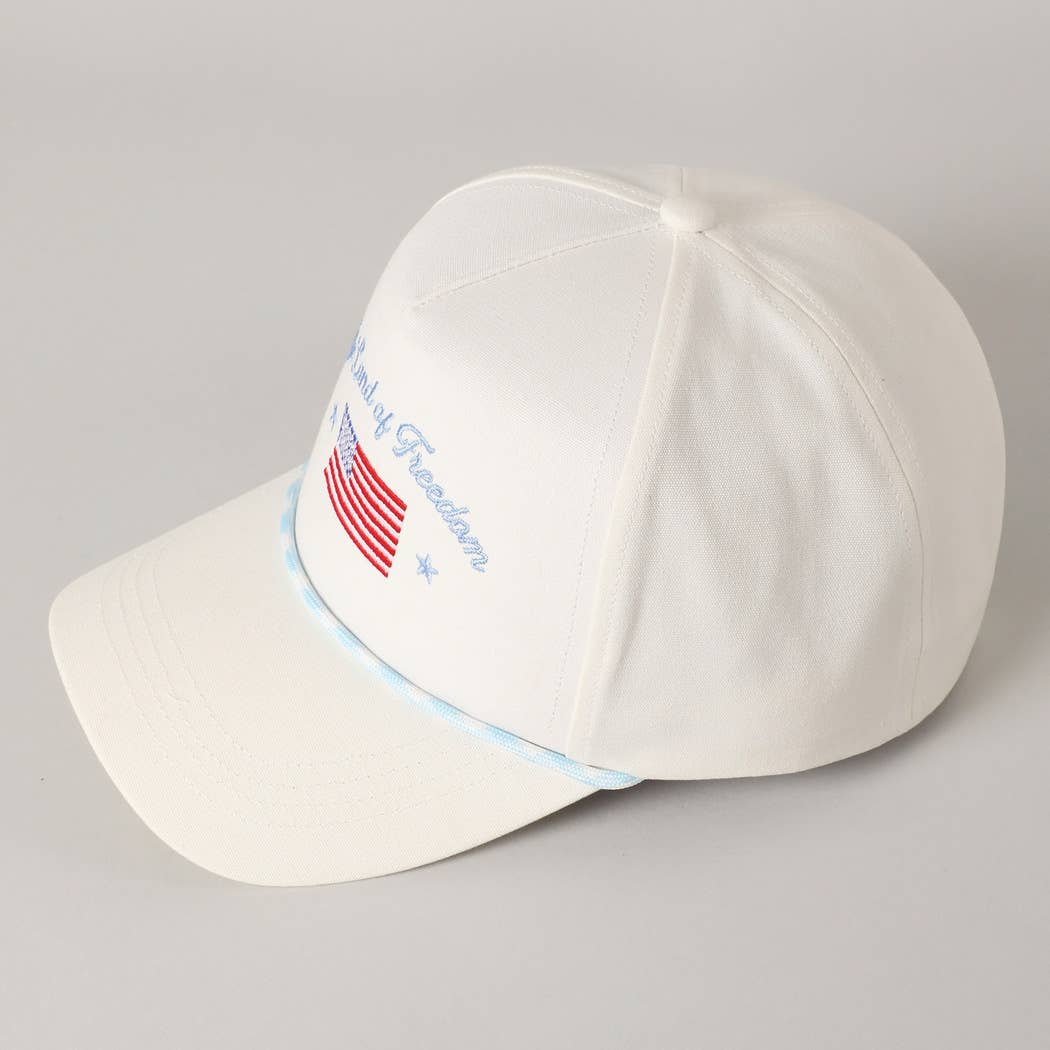 Fashion City - The Land of Freedom Flag Embroidered Trucker Hat: Red / ONE SIZE