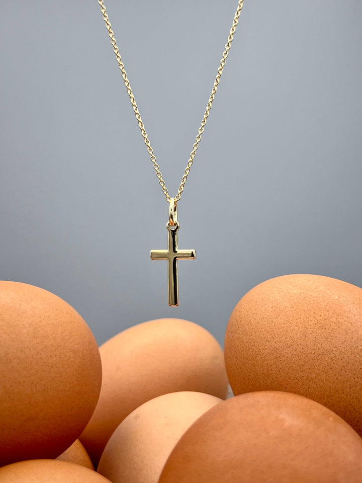 Something Silver - Faith Cross Necklace: Gold Filled