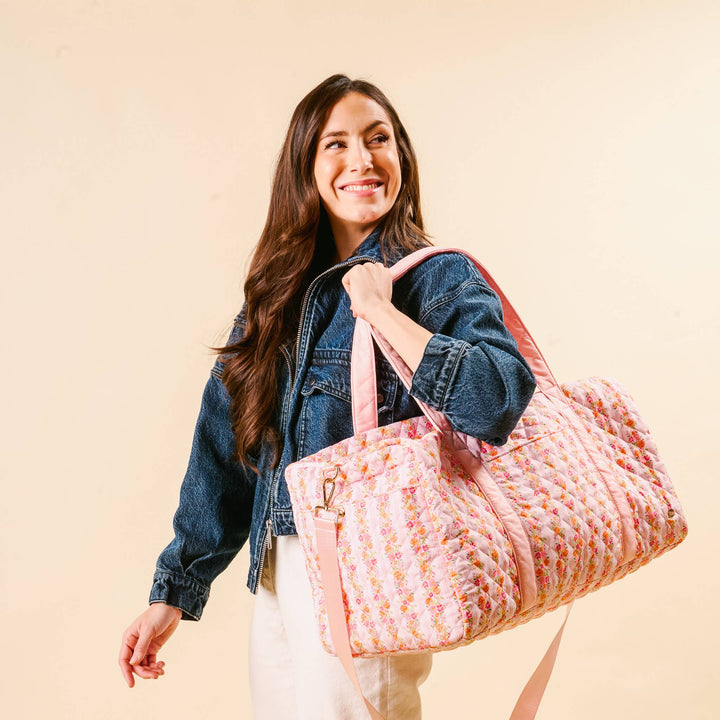 The Darling Effect - On-the-Go Quilted Weekender Bag-Petal Parade Pink