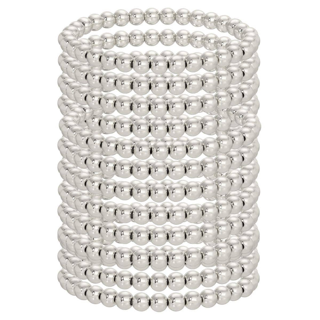 Splendid Iris - 6mm Beaded Bracelets: Gold