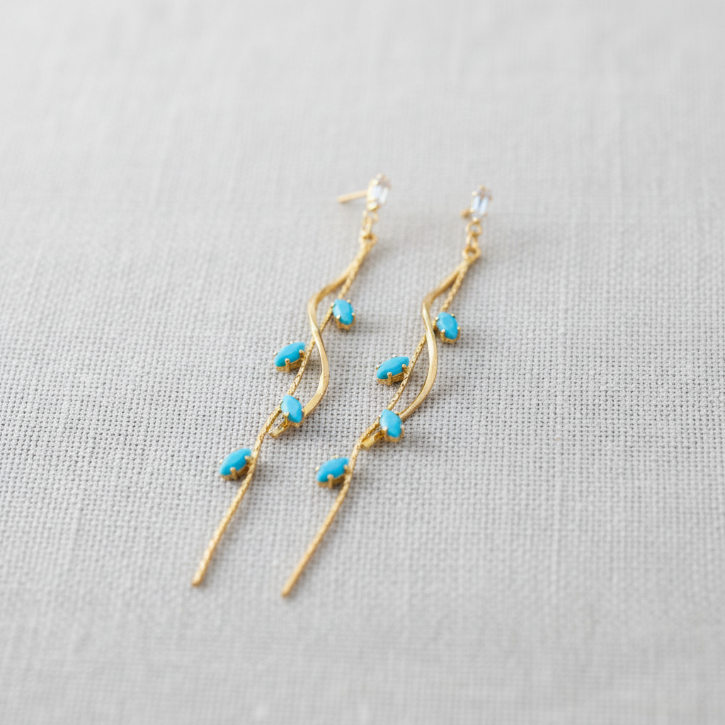 paperln - Elegant Leaf Tassel Drop Earrings