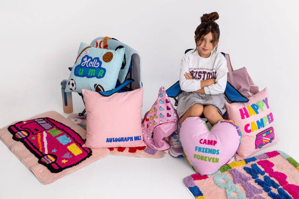 Infinity Classics International Inc. - Happy Camper Autograph Pillow: Peachy Pink / One Size