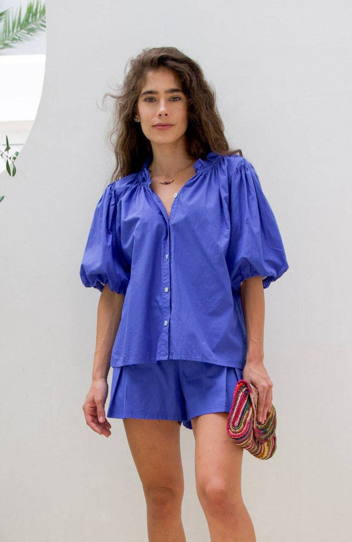 Ex Voto - Daisy Blouse in Royal Blue by ExVoto: L