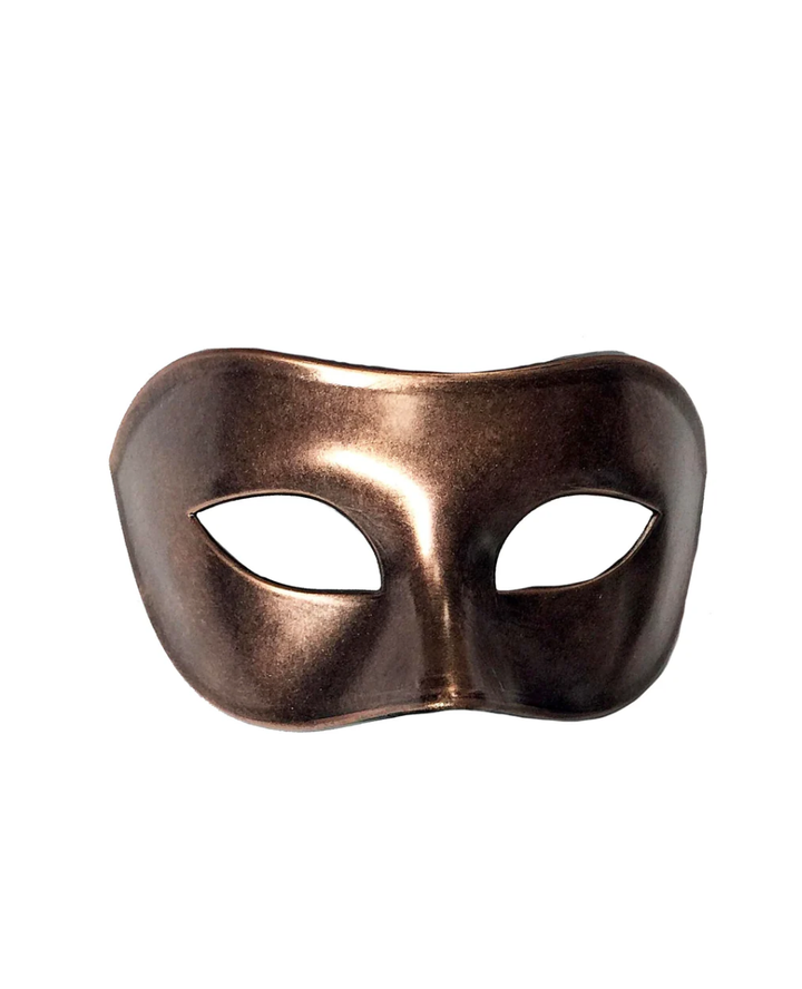 Mardi Gras Creations - Domino Eyelet Metallic Plain Mask: Bk