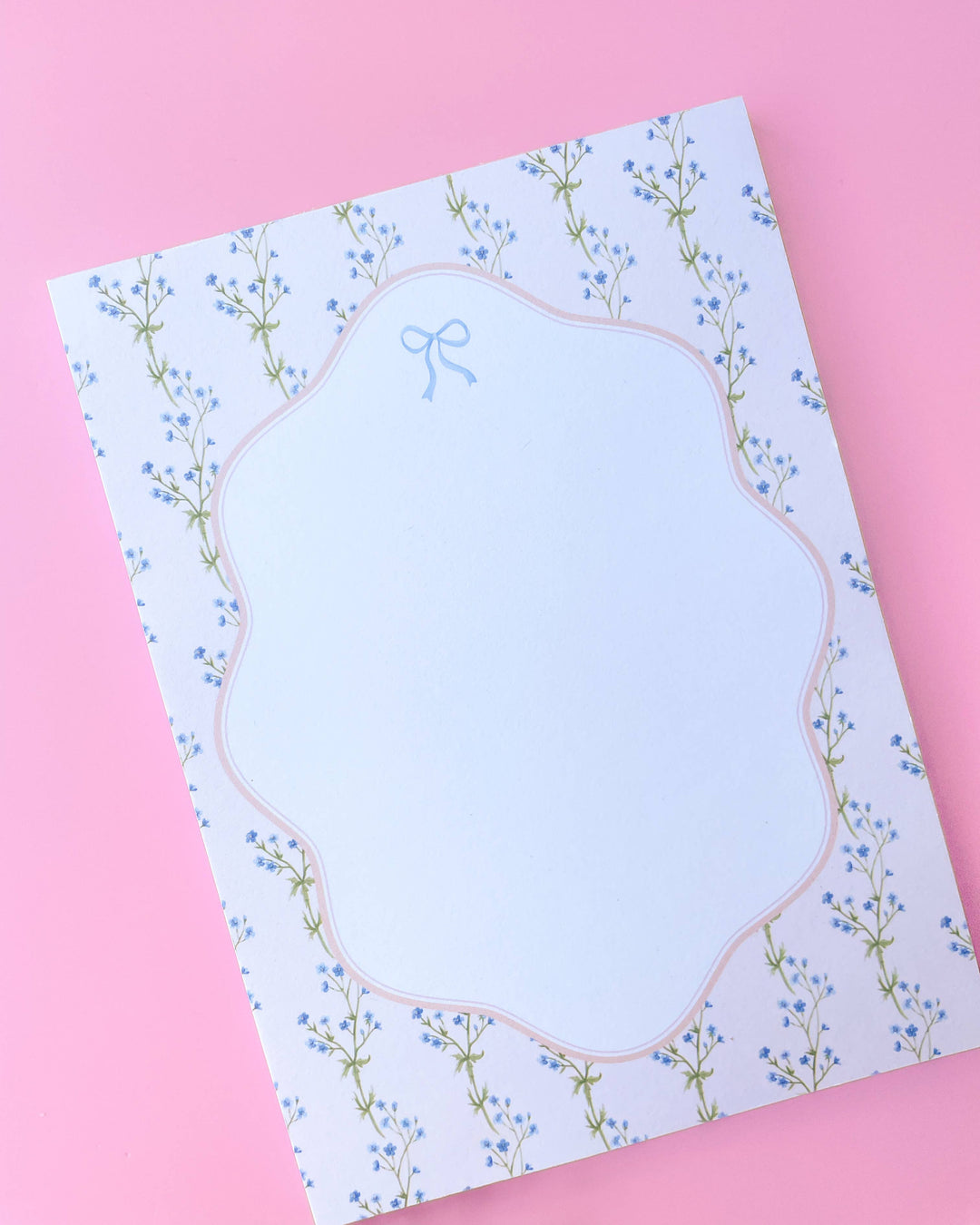 Rock Paper Scissors - Watercolor Floral Bow Notepad