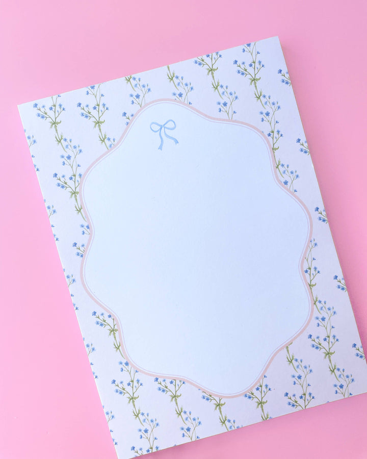 Rock Paper Scissors - Watercolor Floral Bow Notepad