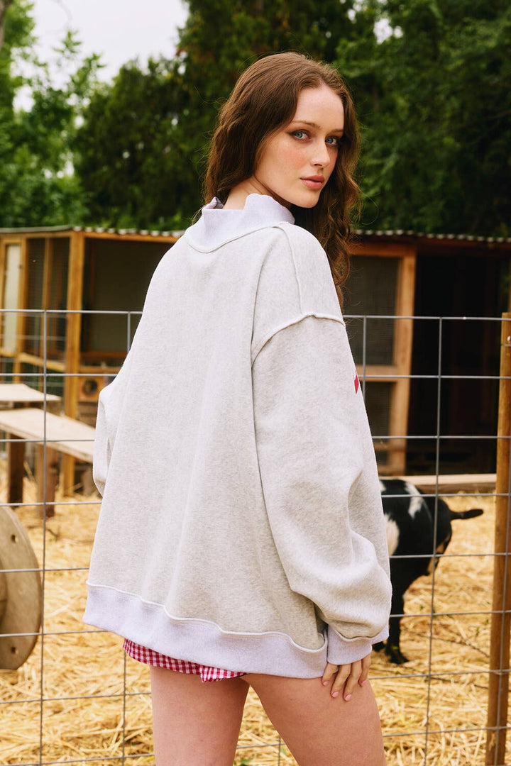 BUCKETLIST - IT2594-ALABAMA 'ALABAMA & AL Reversible Sweatshirt: Heather grey / S/M-L/XL (3-3)