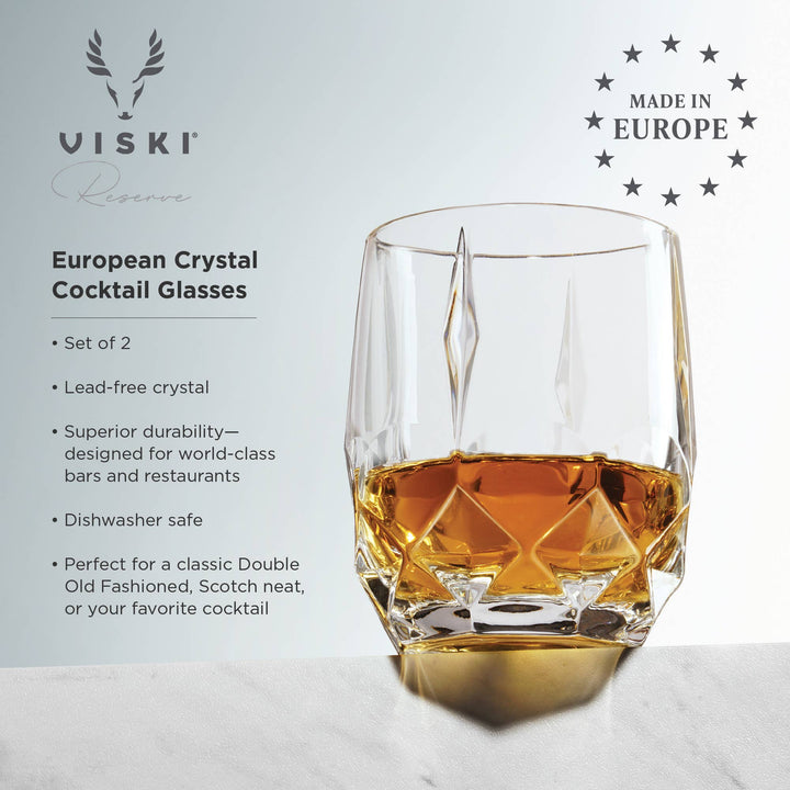 Viski - European Reserve Bruno Crystal Cocktail Glasses (Set of 2)