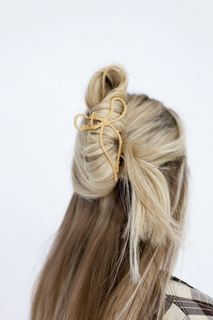 KAXI - THE METAL BOW CLAW ( 13 COLORS ): YELLOW GOLD