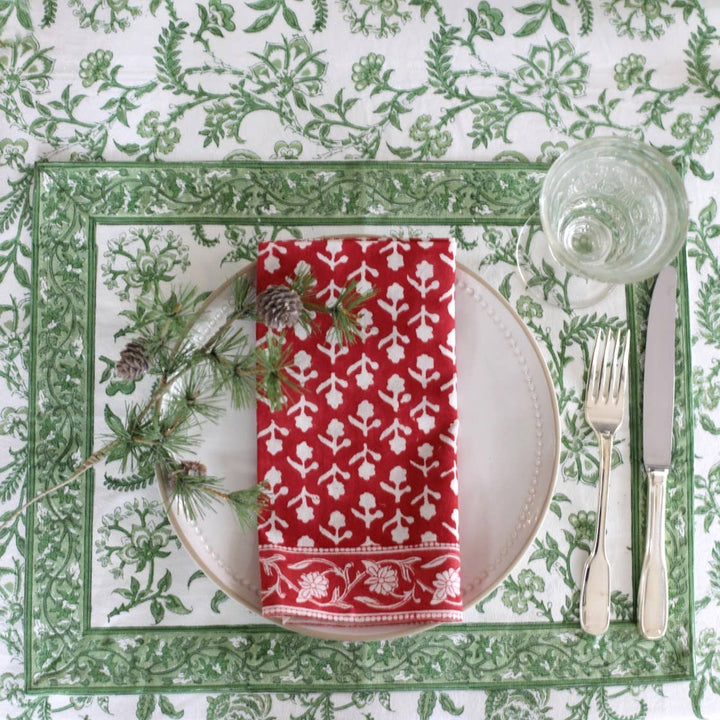 PACIFIC & ROSE TEXTILES - Placemat Lilibet Green, Set of 4