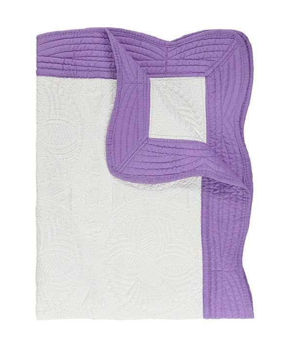 Zsa Zsa & LoLLi - Heirloom Quilt - Baby Quilt Blanket Swaddle Monogram: Baby Blue