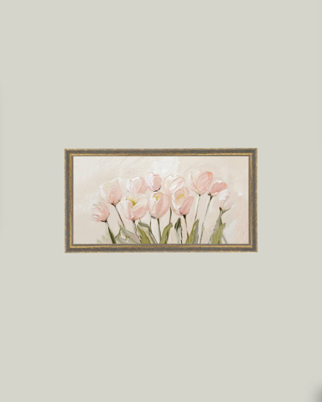 Petal Lane Home - Pink Tulips Framed Antique Art: 7x5