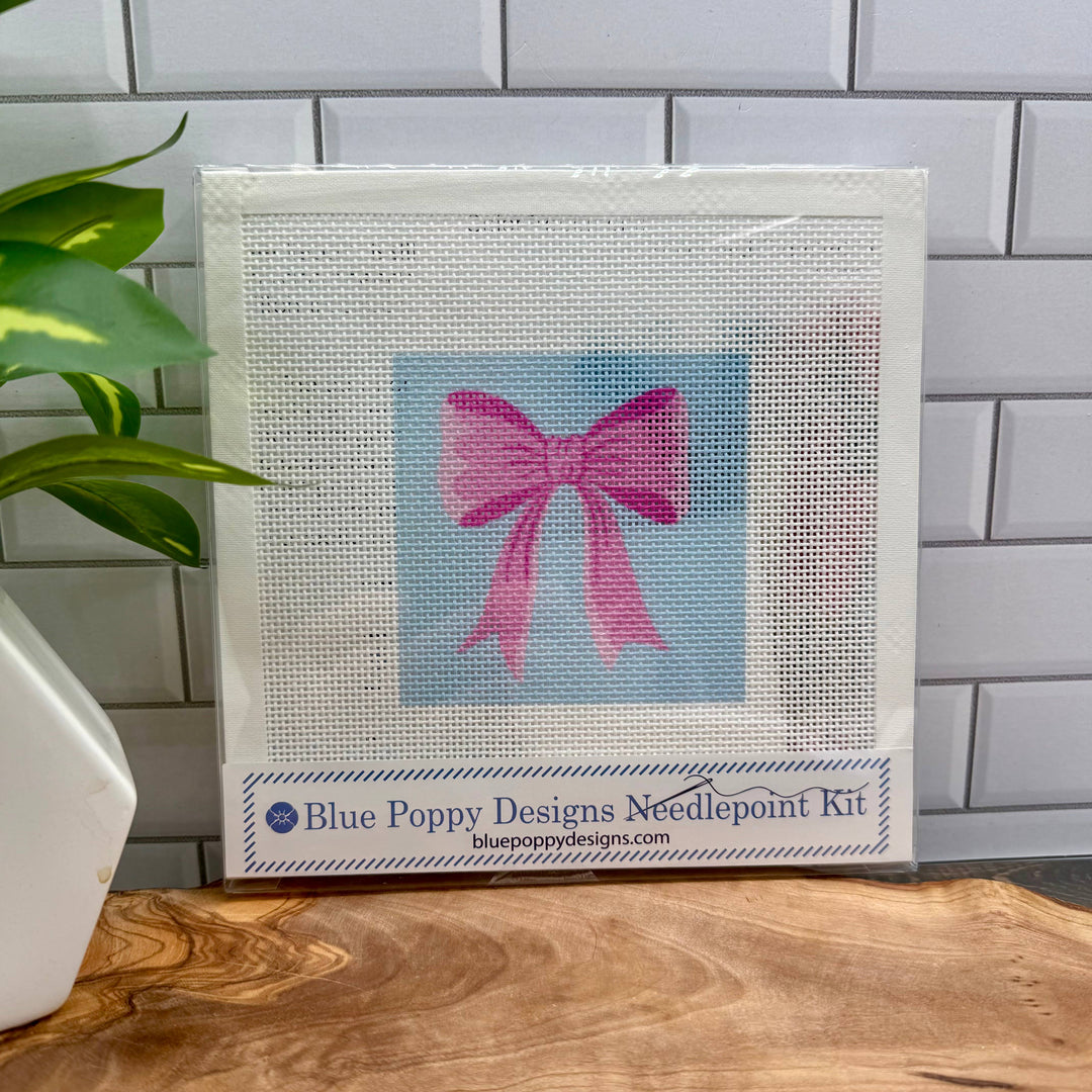 Blue Poppy Designs - Pink Bow Needlepoint Kit