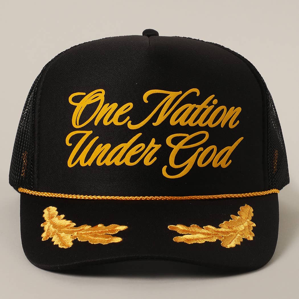 Fashion City - One Nation Under God Mesh Back Foam Trucker Hat: NEON PINK / One Size