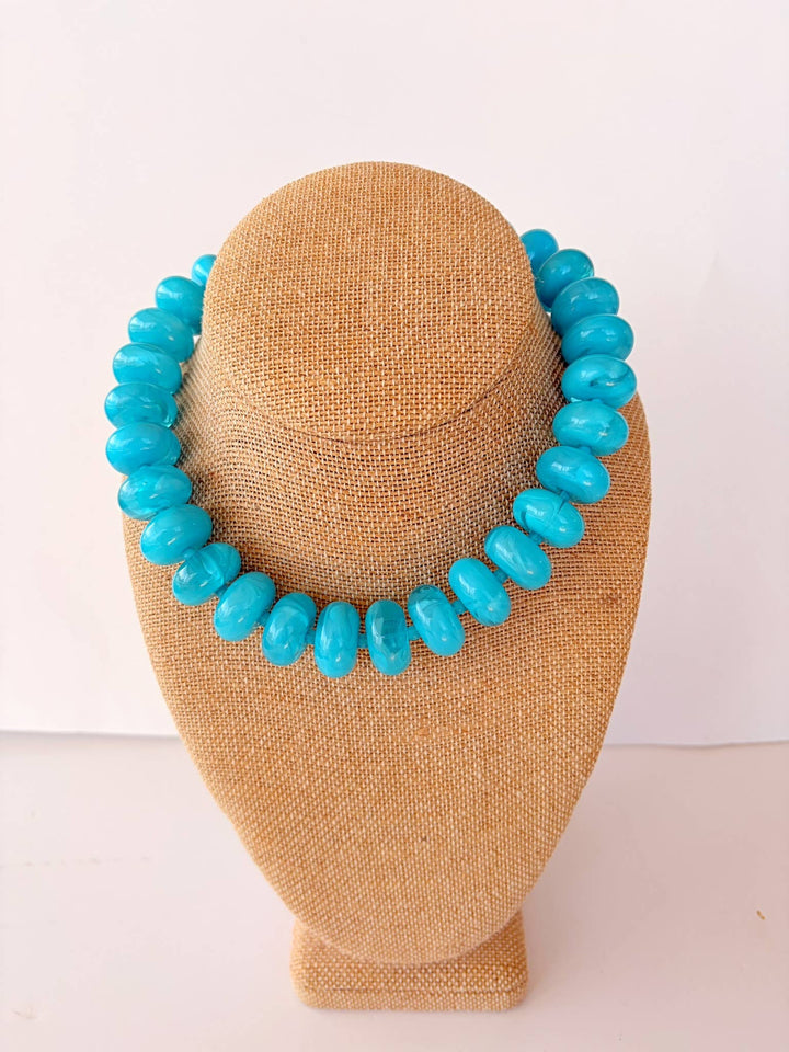 The Katie Kollective - The Rory — Turquoise Large Rondelle Beaded Necklace