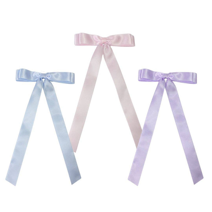 Beyond Creations, LLC - 7/8" SATIN LAYERED TAIL BOW ON ALLIGATOR CLIP: Millennium Blue