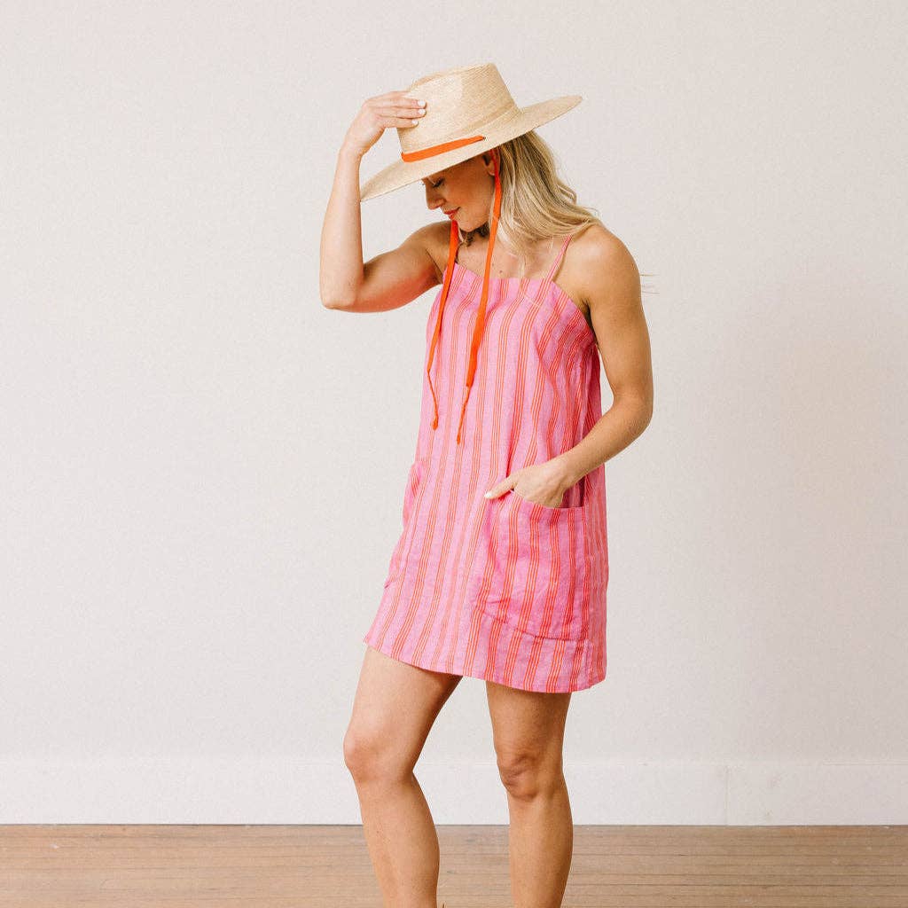 Sunshine Tienda - Orchid Pinstripe Grotto Dress: L