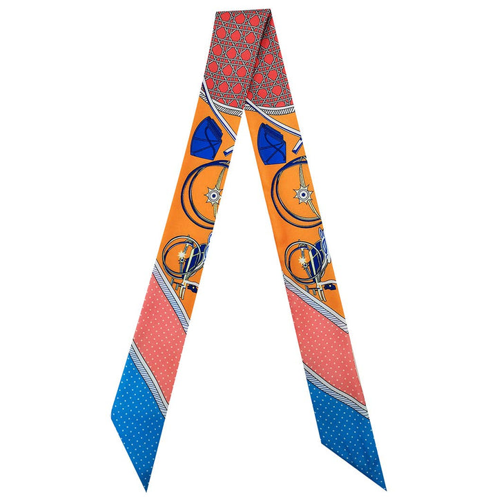 Fashion City - Multi-Colored Pattern Light Weight Twilly Scarf : PNK / ONE SIZE