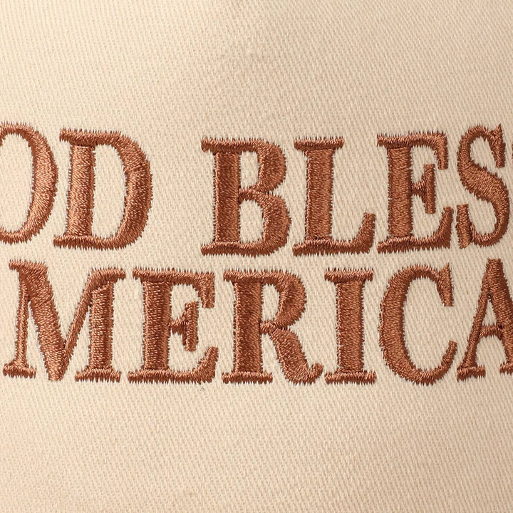Fashion City - God Bless America Embroidered Two-Tone Canvas Cap: LT PINK / ONE SIZE