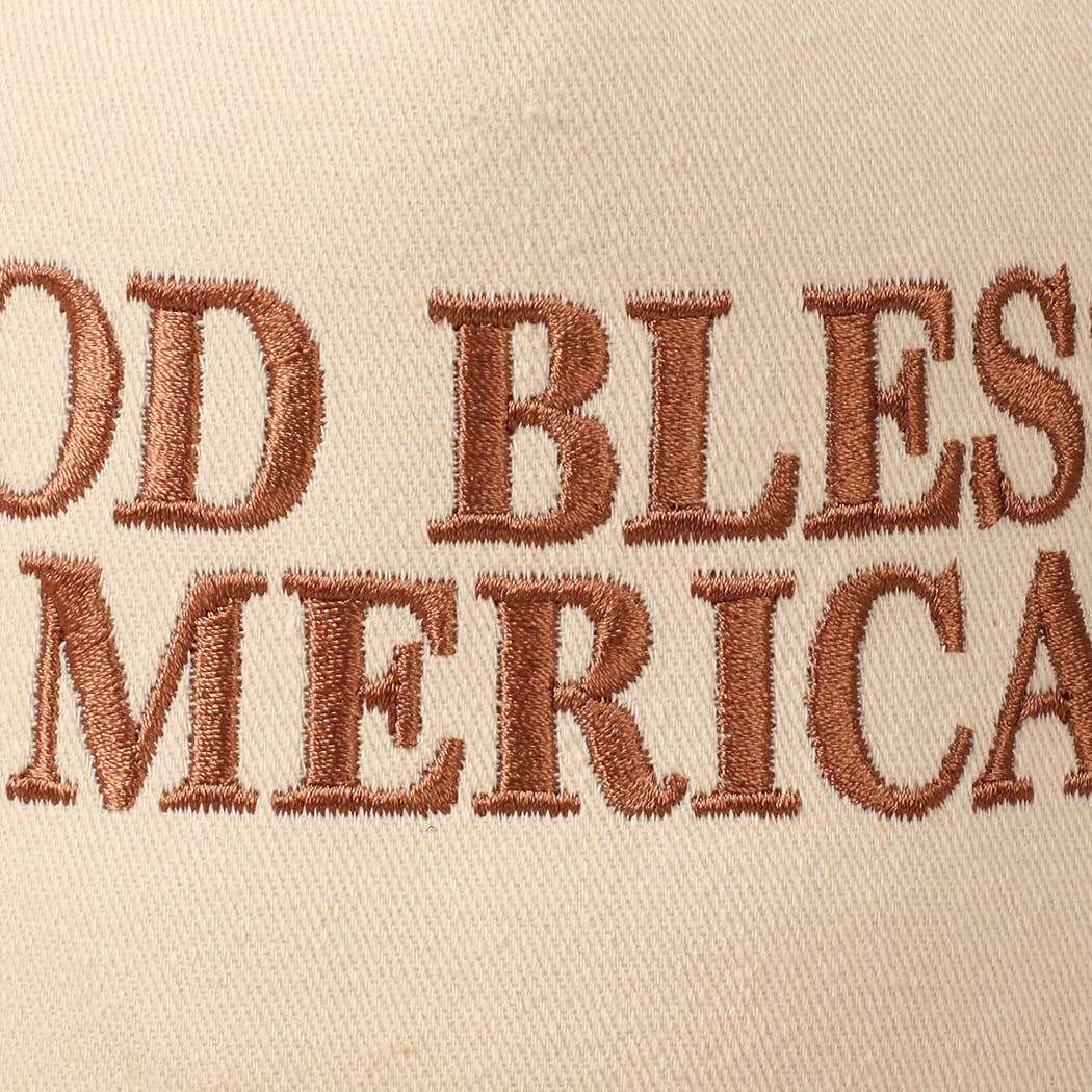 Fashion City - God Bless America Embroidered Two-Tone Canvas Cap: RED/NAVY / ONE SIZE