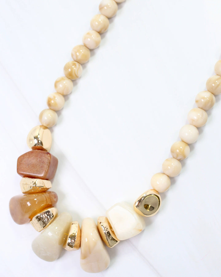 Caroline Hill - Buena Chunky Beaded Necklace Natural: Default