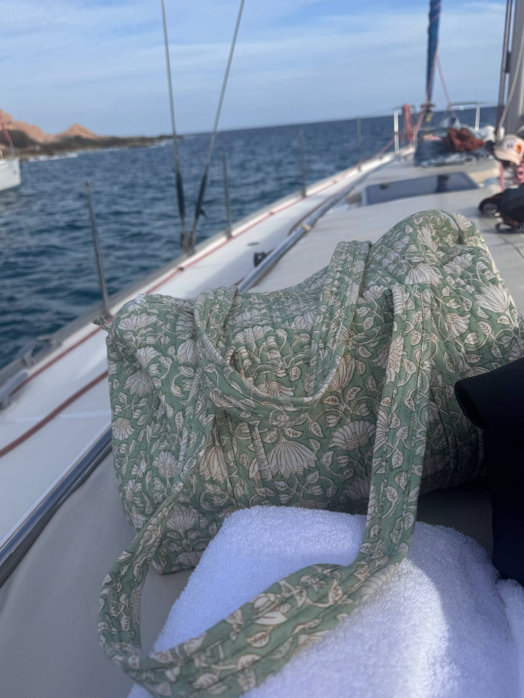 Blocks that Print - Green Quilted Duffle