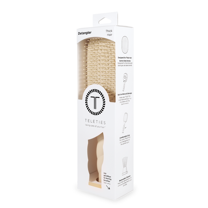 TELETIES - Detangler Hair Brush for Thick Hair - Tan