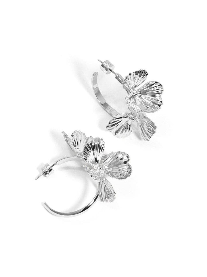 rho - Flower Hoop Earring : GLD
