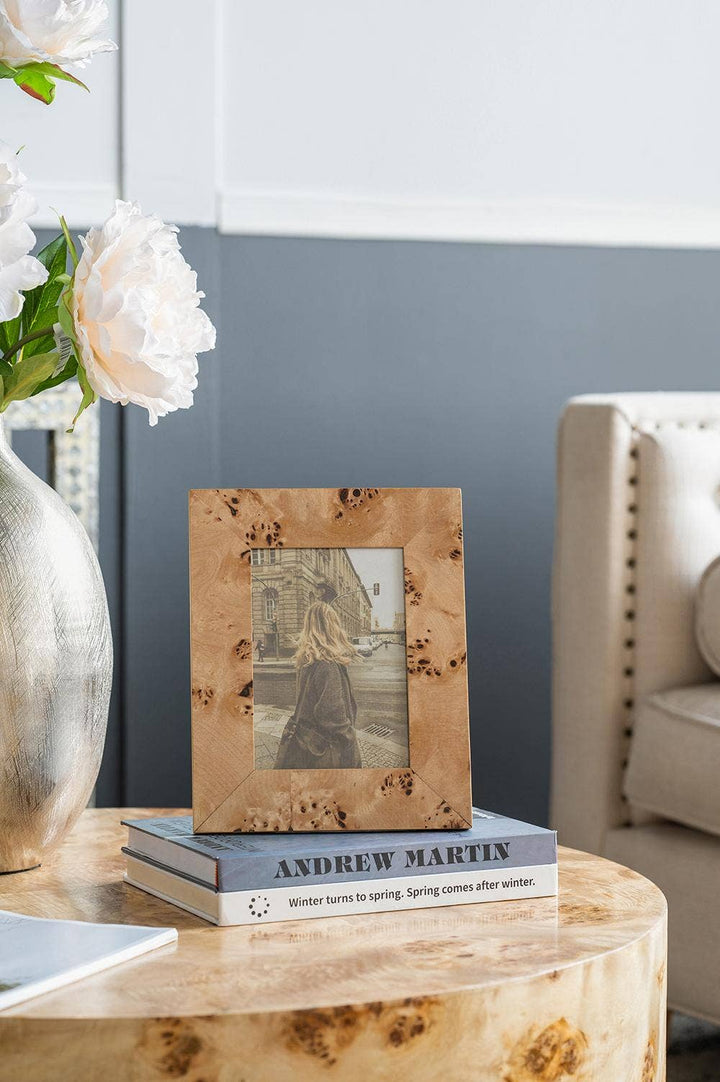 A&B Home Group Inc. - 8x10" Burl Wood Photo Frame, Brown