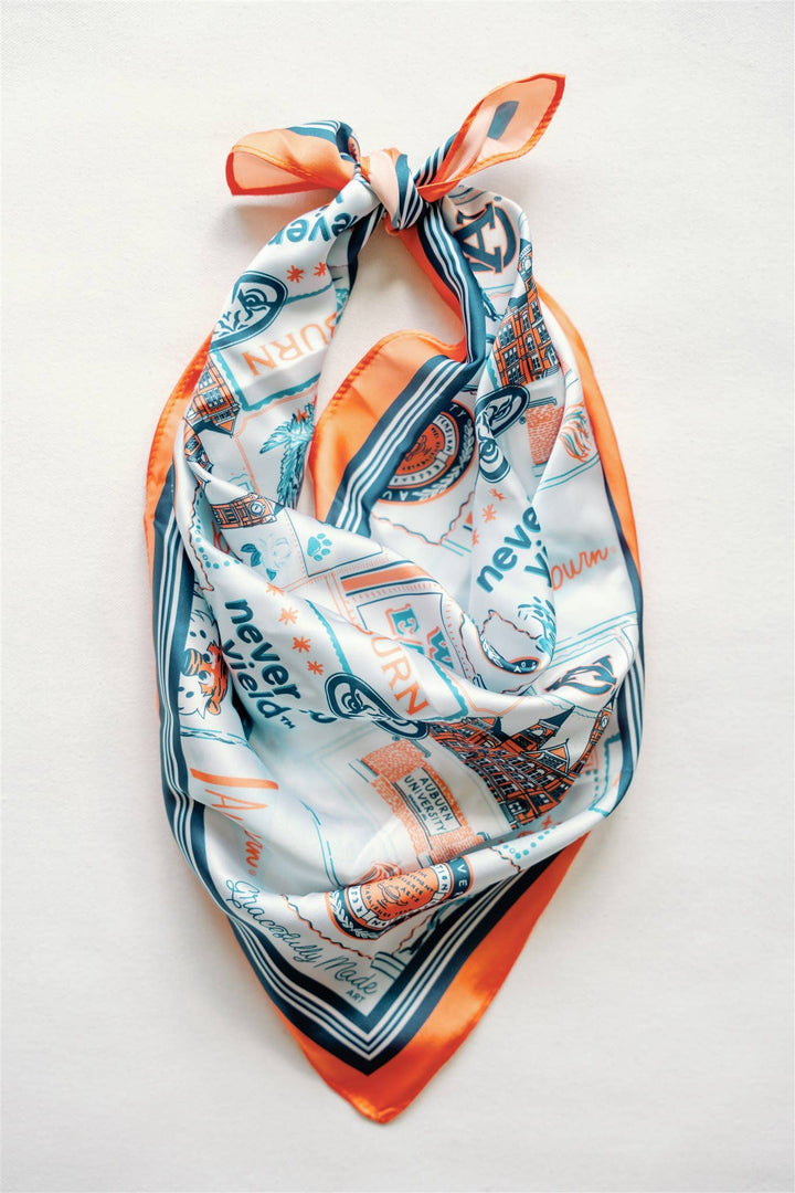 Gracefully Made Art - Auburn University Silk Scarf