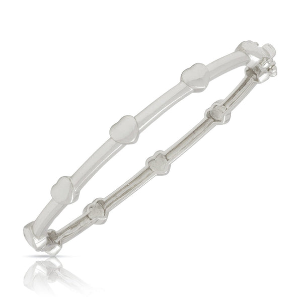 Heart Bangle - Silver